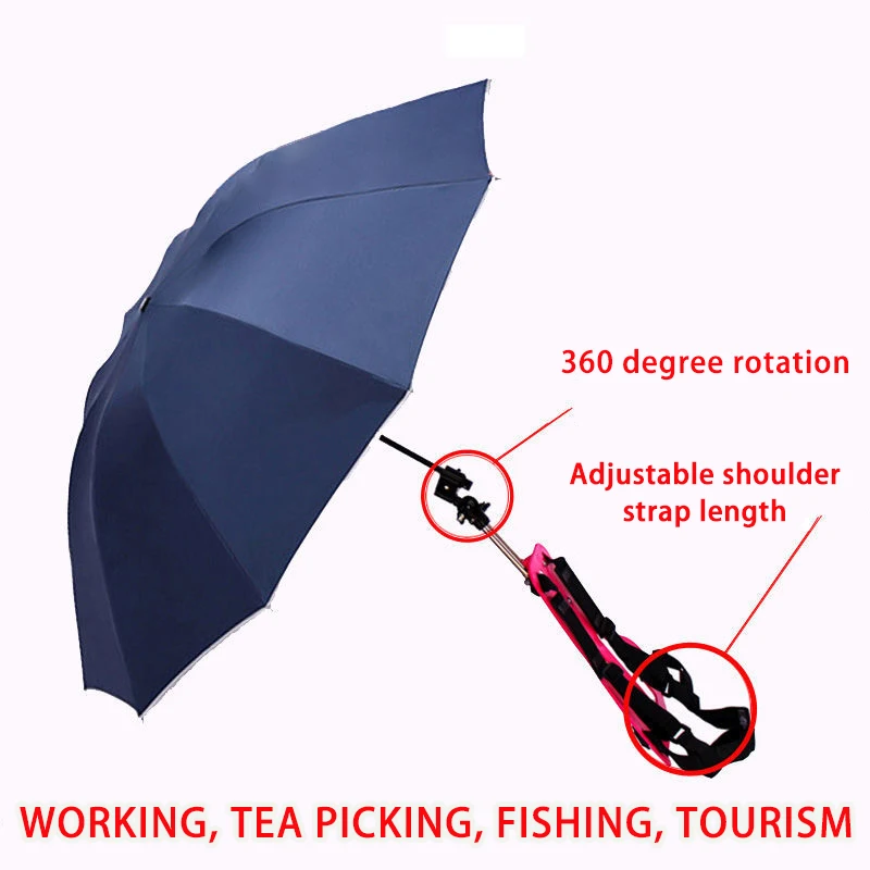ALL PASS Back-type sunshade double-layer sunscreen outdoor fishing folding sunny and rainy umbrella multifunctional umbrella