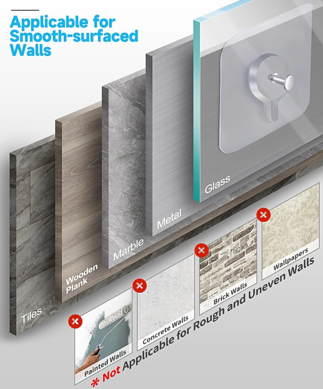 Multifunction Adhesive Wall Mounted Picture Hanging Hook Removable Hanging Object Hook