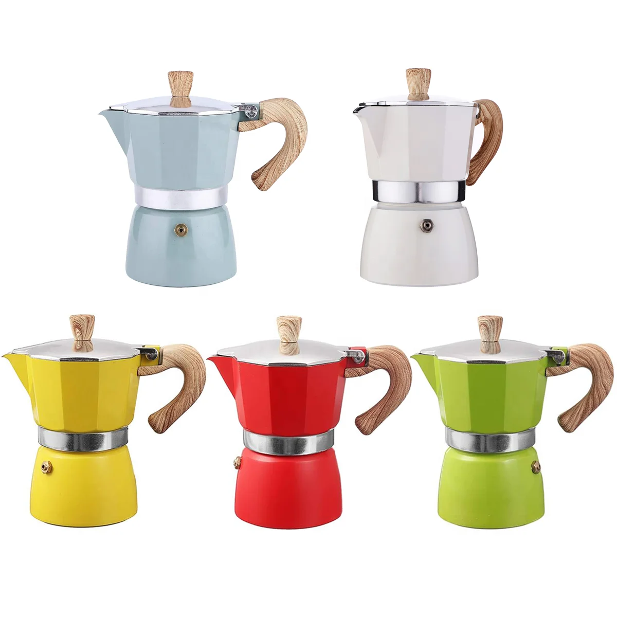 3cups ,6cups,9cups Aluminum Express Moka Pot, Coffee Pot Kettle Coffee Machine for Home Office Coffee Shop Use