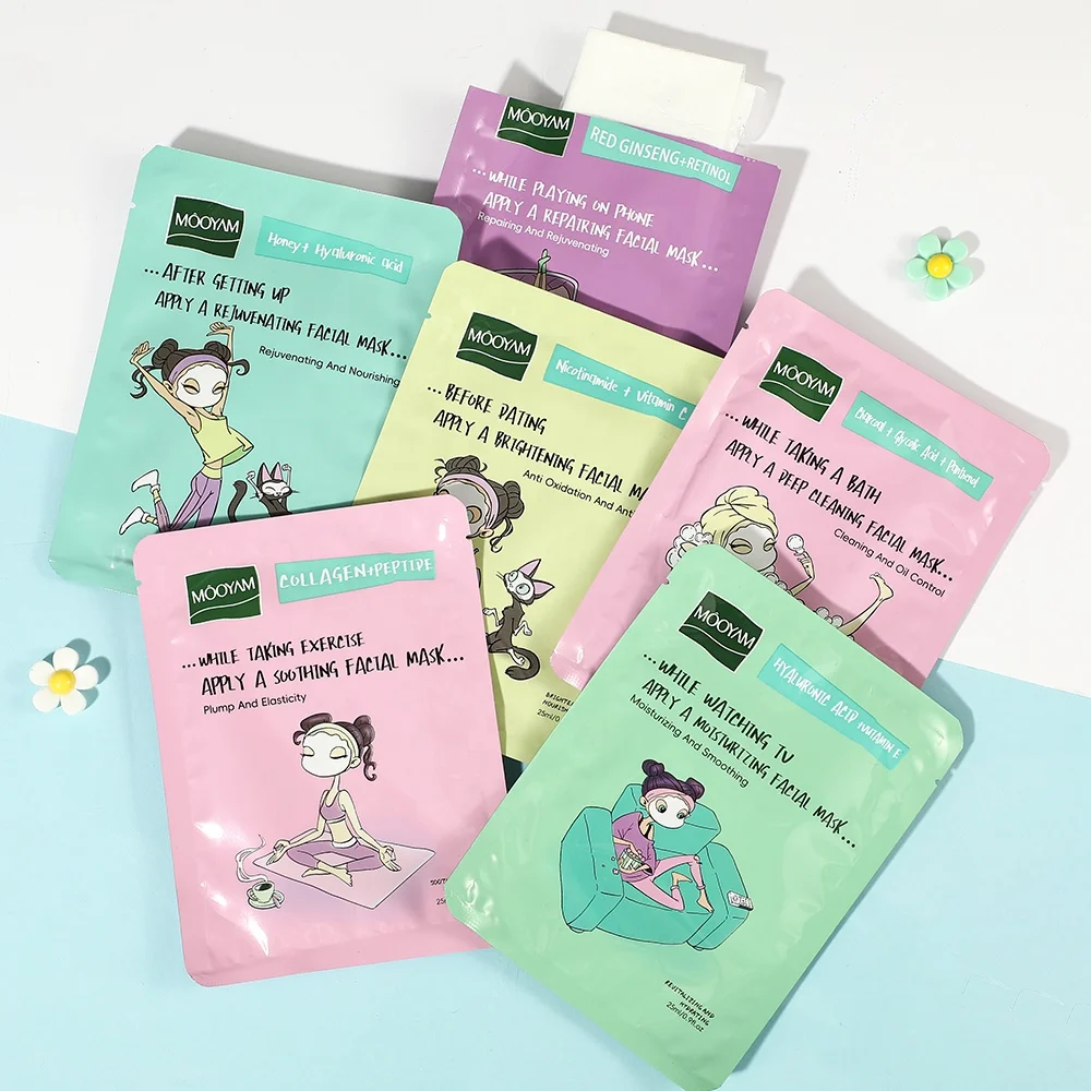 OEM Factory Cosmetic Face Mask Moisturizing Brightening Repairing Mask Sheet Skin Care Beauty Whitening Mascarillasl Facial Mask
