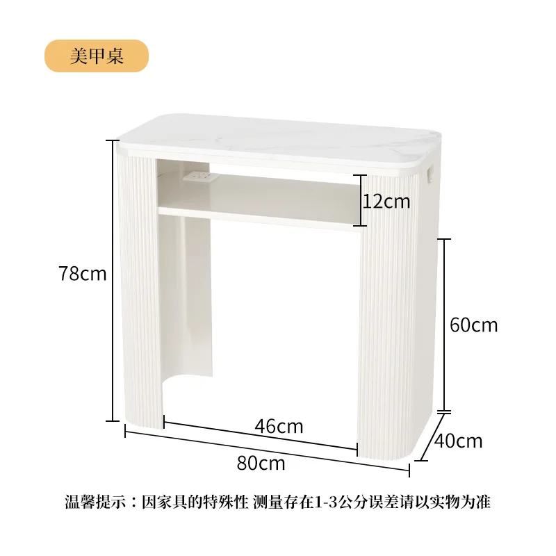 Foshan full white double seater wood manicure table modern luxury prosthetic nail tables with lamp and dust collector