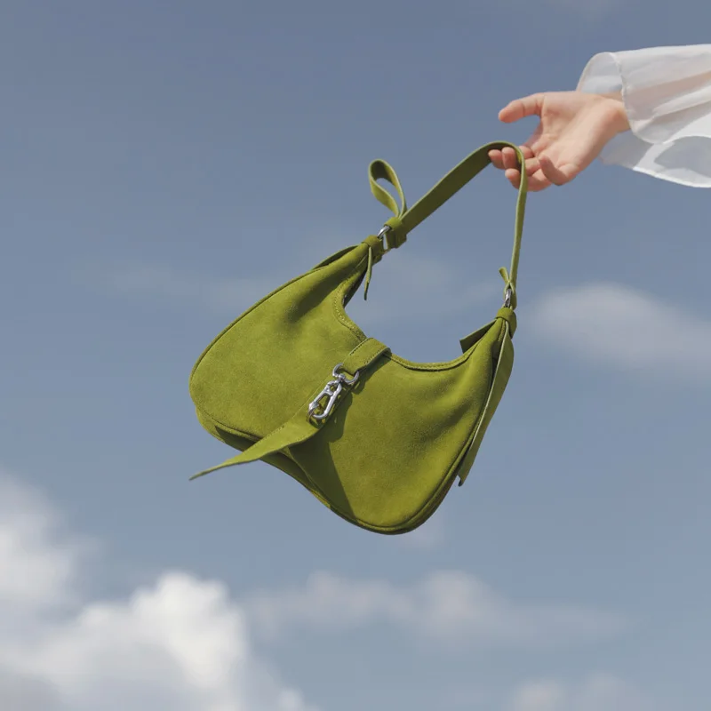 
2021 autumn and winter new PU bag leather suede handbags Korea advanced temperament underarms web celebrity wild Shoulder bag 