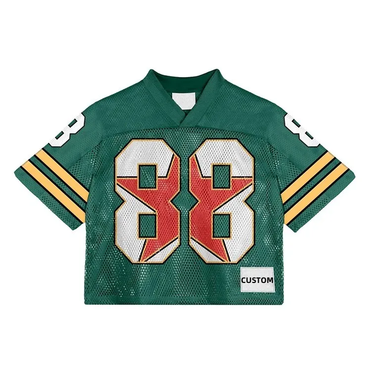 Factory Custom Cheap quick-dry short sleeve Streetwear Digital Print mesh boxy  football jersey