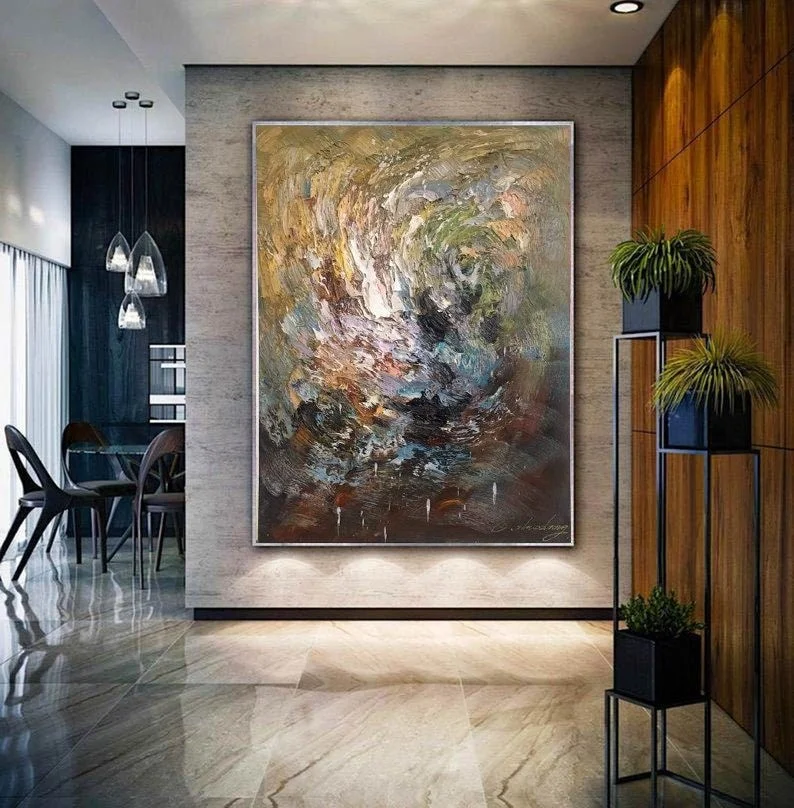 Modern simple wall art home decor painting handmade abstract landscape textured art oil painting on canvas