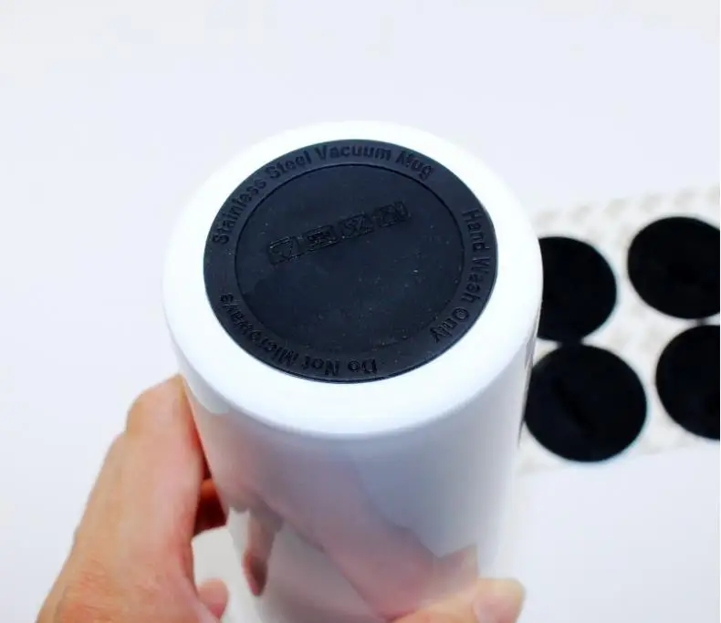 Self Adhesive Black Rubber Coasters For 20oz 30oz Tumbler Bottom Protective Sticker Round Waterproof Heat Resistant Cup Pads SN