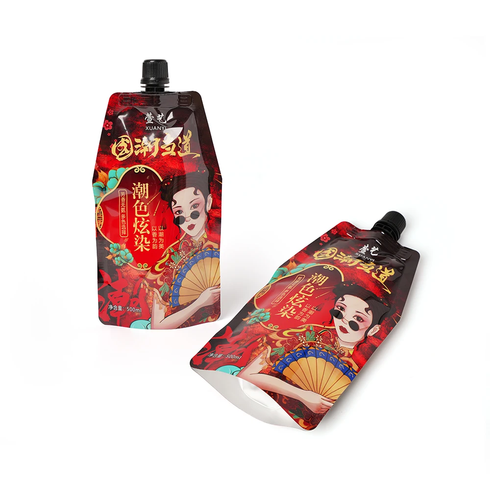 Explosive New Products Glossy Custom Printed Liquid Spout Bag Resealable Stand Up Bags With Custom Printed Logo
