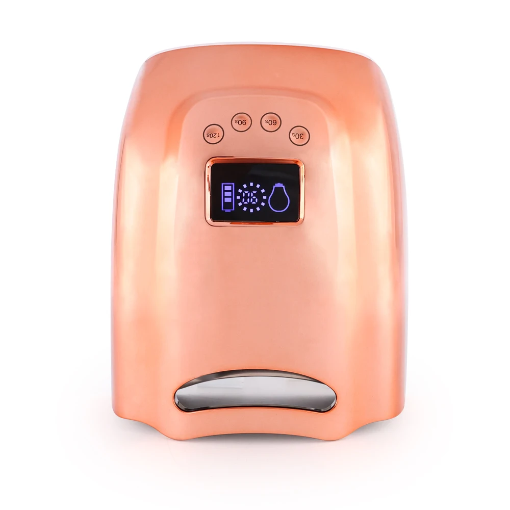 Custom Private Label RED Light 96W Uv Led Nail Lamp Cordless Rechargeable Portable Procure For Curing Gel Large Lithium Battery