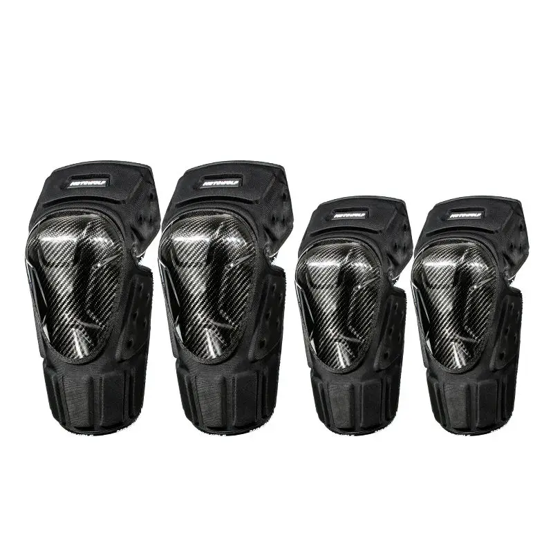 Motowolf News Leather Anti-collision Sport Elbow and Knee Pads EVA Motocross Black OEM Universal Advanced Protection Thicken