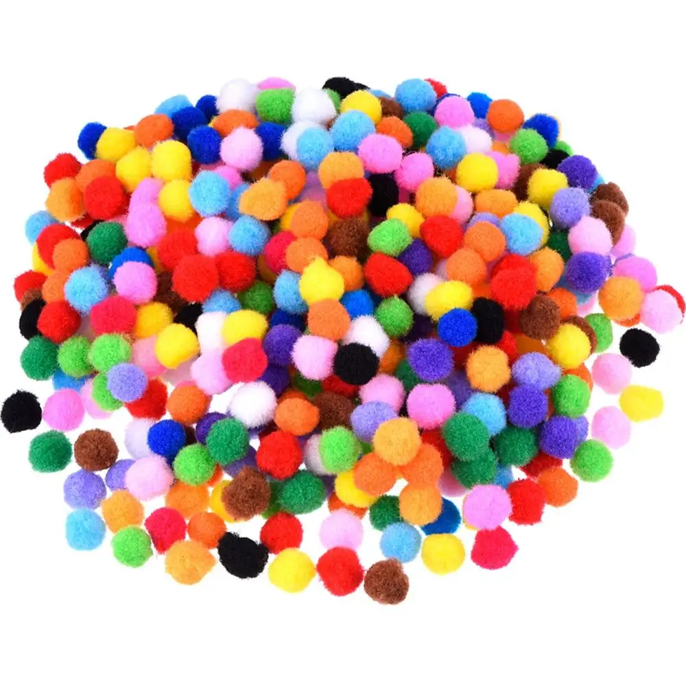 wholesale 500 Pieces 1 Inch Pompon Ball Assorted Color Pompoms Soft Toy Balls for Hobby Supplies and Creative Craft DIY Material