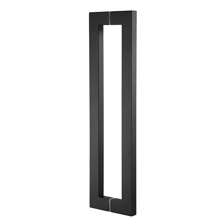 Square/Rectangle Stainless Steel Push Pull Door Handle for Solid Wood Timber, Glass and Steel Doors, Matt Black Finish