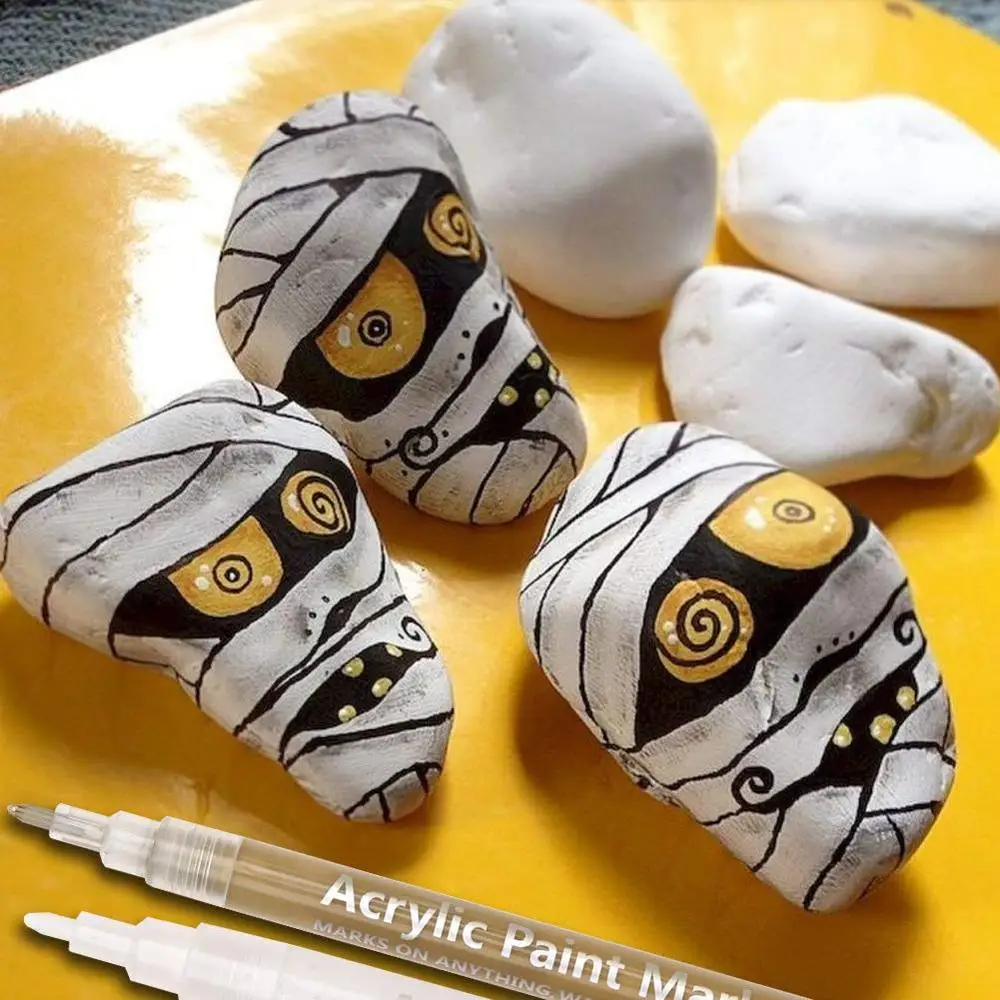 Gold and Silver Metallic Paint Pens for Rock Painting, Stone, Ceramic, Wine Glass, Wood, Fabric, Canvas, Metal, Scrapbooking.