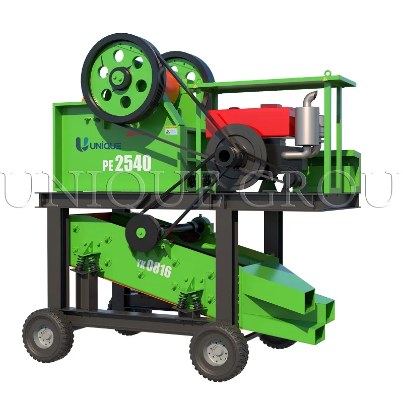 NEW Mining Gold Ore Rock Stone Crusher Station For Primary Crushing, Small Portable Jaw Crusher With Diesel Engine For Sale
