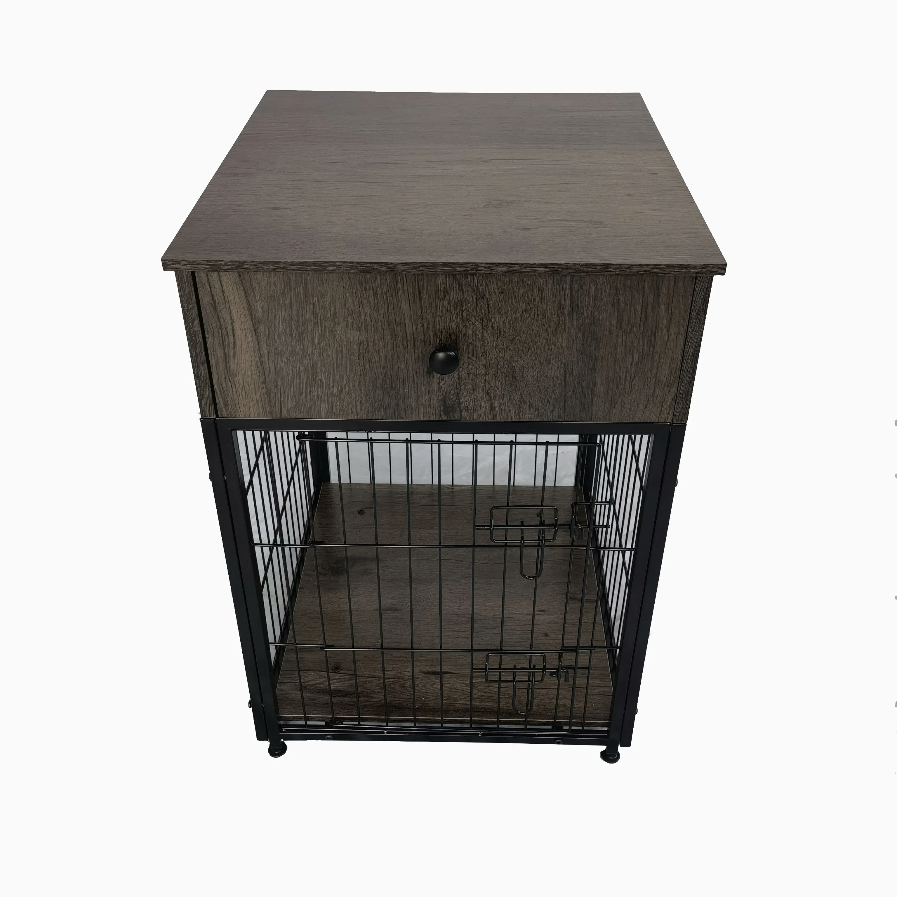 Wooden Dog Crate Iron Cage Dog Cage with Drawer Custom Logo Carton Packing Multifunctional Solid Environmental Picture Shows
