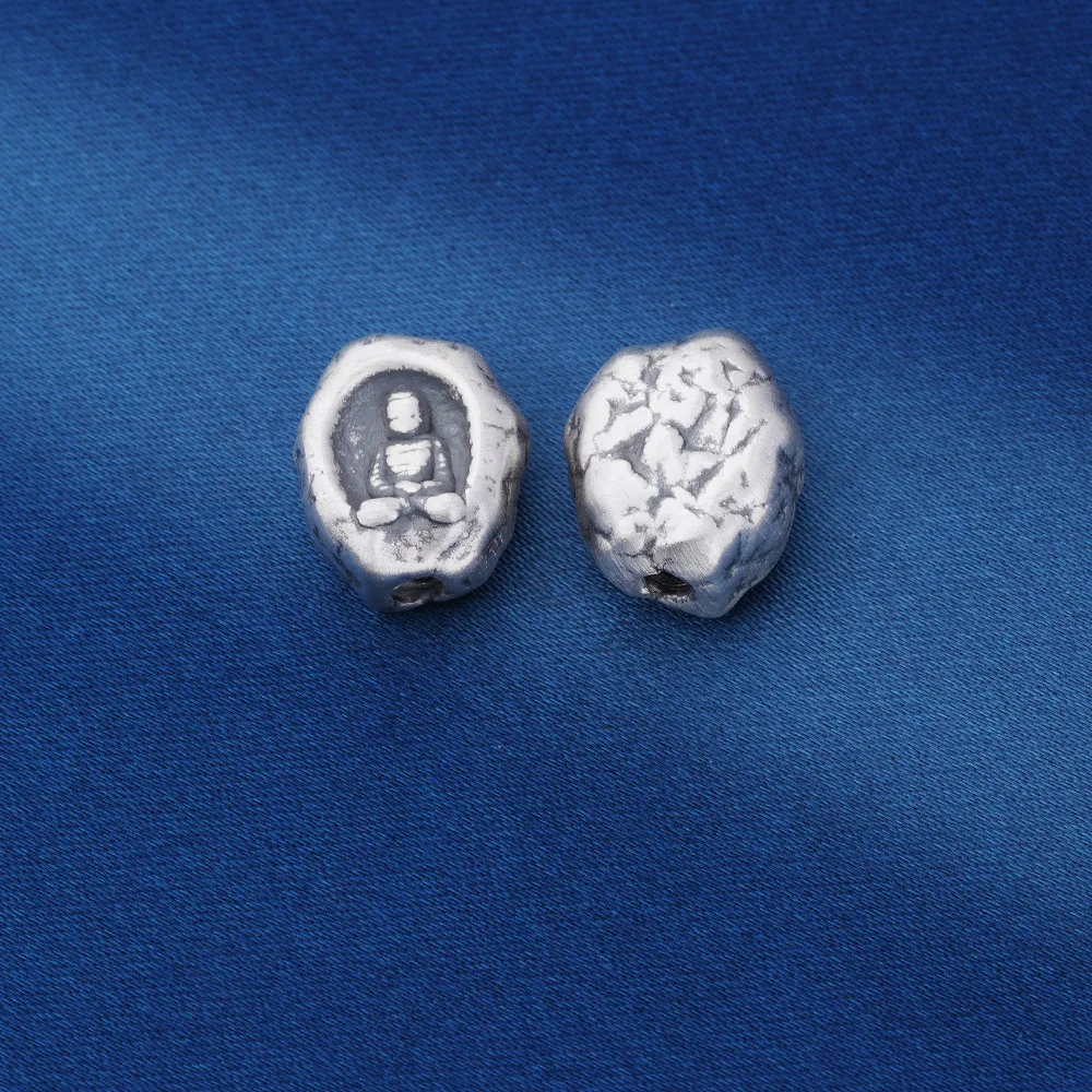 Seiko Retro Stereo Buddha Statue DIY Crystal Bodhi Bead Accessories Silver 990 Bucket Bead Jewelry Findings Components