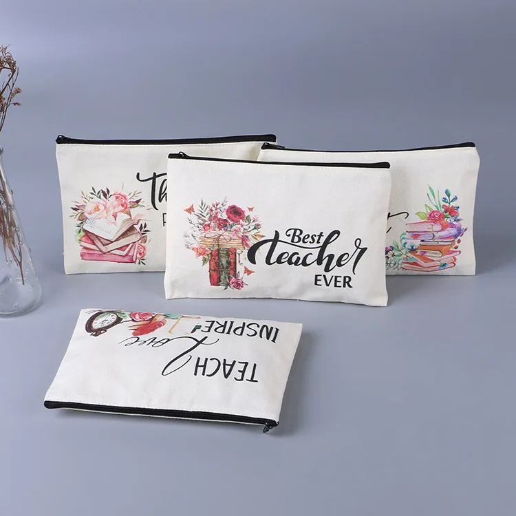 Adorable Roomy Travel Makeup Toiletry Cotton Zipper Pouch Beach Survival Kit Cosmetic Bag for Women Gift