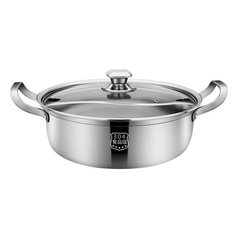 New design 304 Stainless Steel pots with lid divider hot pot Wholesale stainless steel cookers