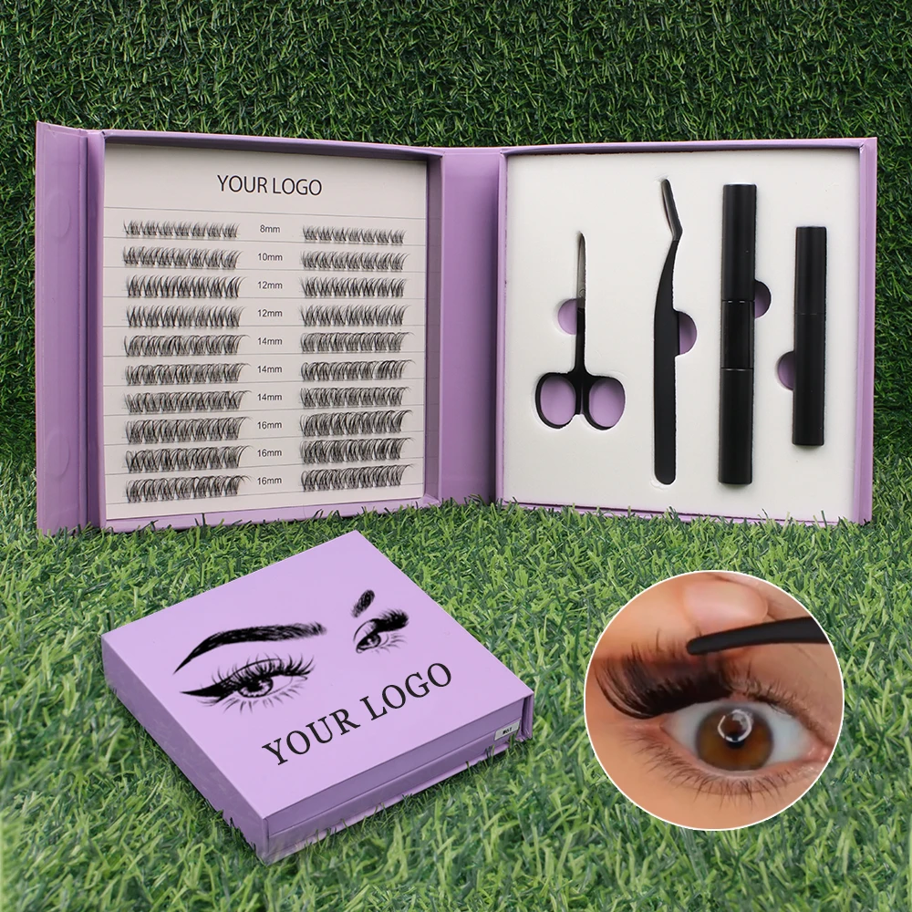 Natural False Eyelashes Individual Lashes Wholesale DIY Eyelash Kit Costume Cluster Lashes