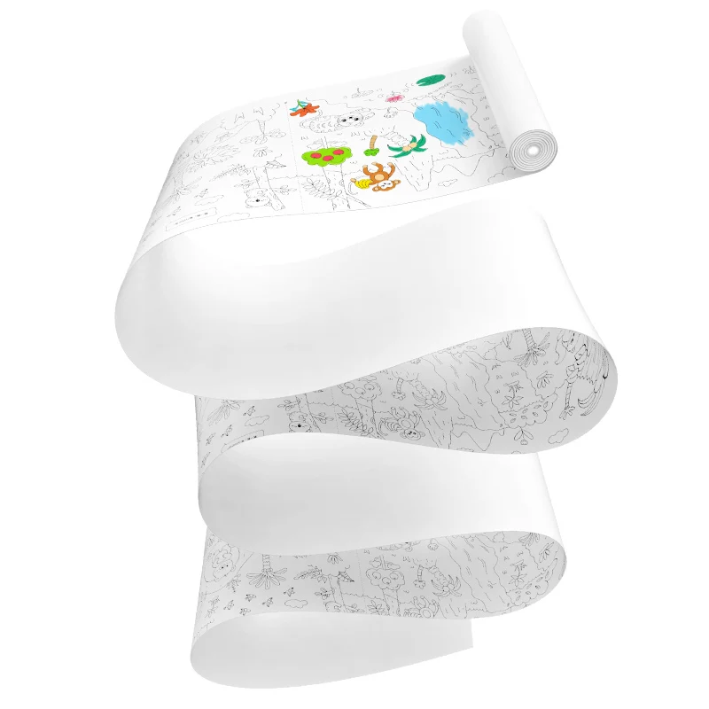 Giant sketch Drawing Paper, 10M forest and building designs Crayons Pencils marker pens Coloring paper for painting medium