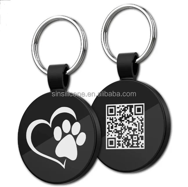 Customized QR Code Identification Tag Smart NFC NTAG213 Metal RFID Tag For Pet