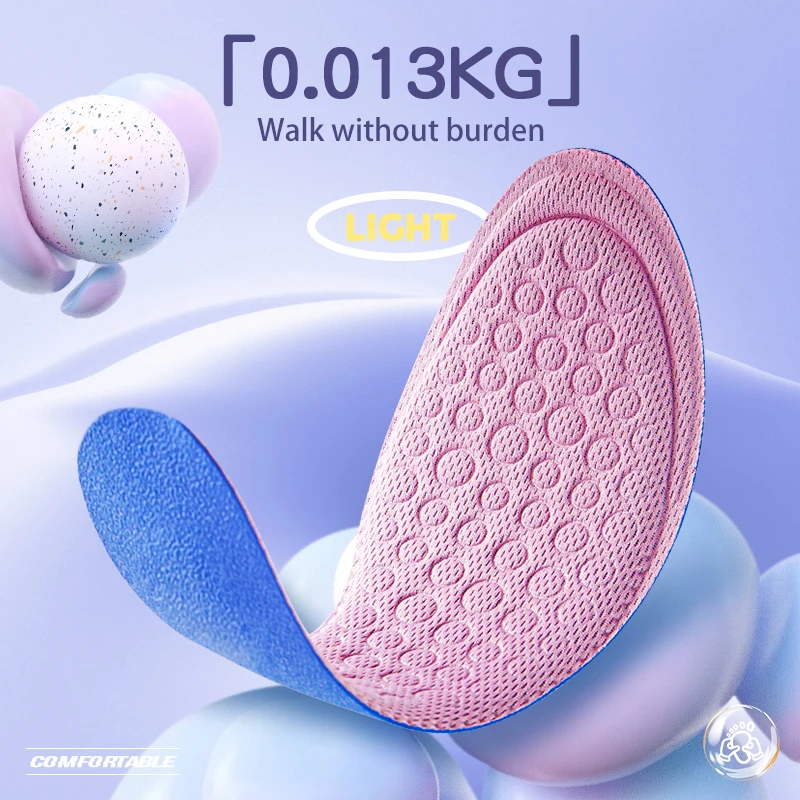 MOQ 1 pair 5d non-slip massage insole custom comfort memory foam high heel shoe insole memory foam insoles for leather shoes