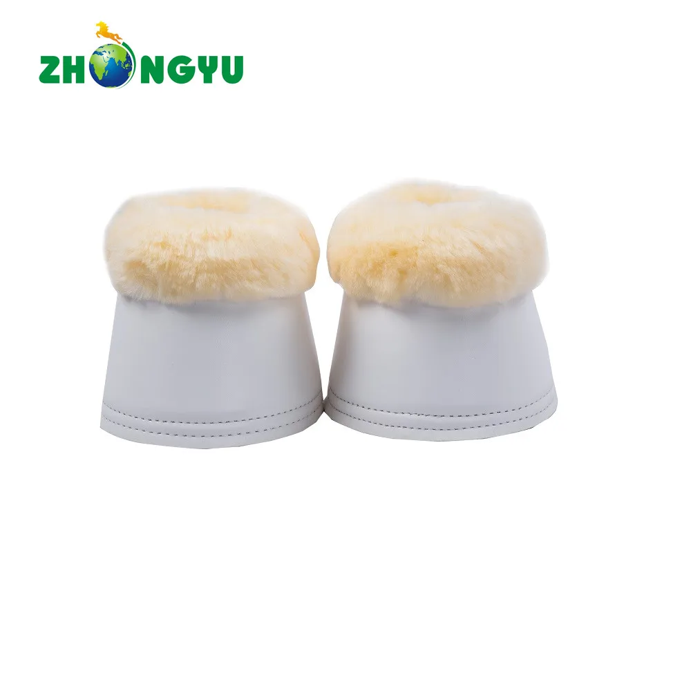 Hot Sale Rubber Bell Boots for Horses White Cheap Sheepskin Bell Boots
