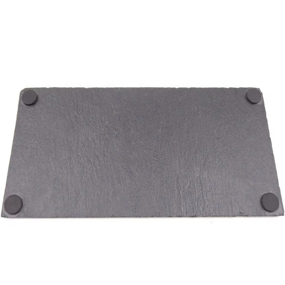 custom wholesale natural silver black rectangle round slate plates for hotel restaurant