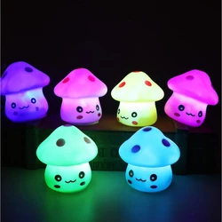Creative Gifts Colorful Mushroom Night Light Button Battery Mini Night Light Glowing Toy Light