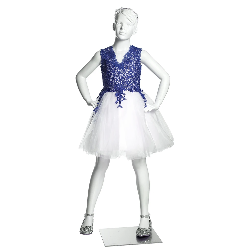 Child Dummy Tony-2 Fashion Girl Dress Display Children Model Full Body White Fiberglass Young Girls Mannequin