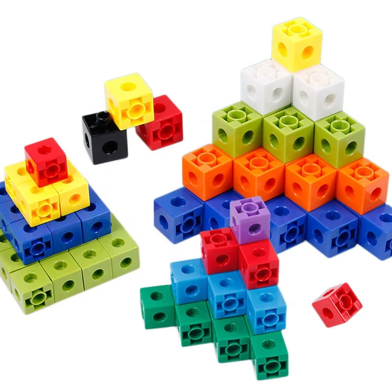 Educational Toy Learning Activities Math Linking Cubes Plastic Cubes Interlocking Building Blocks For Children