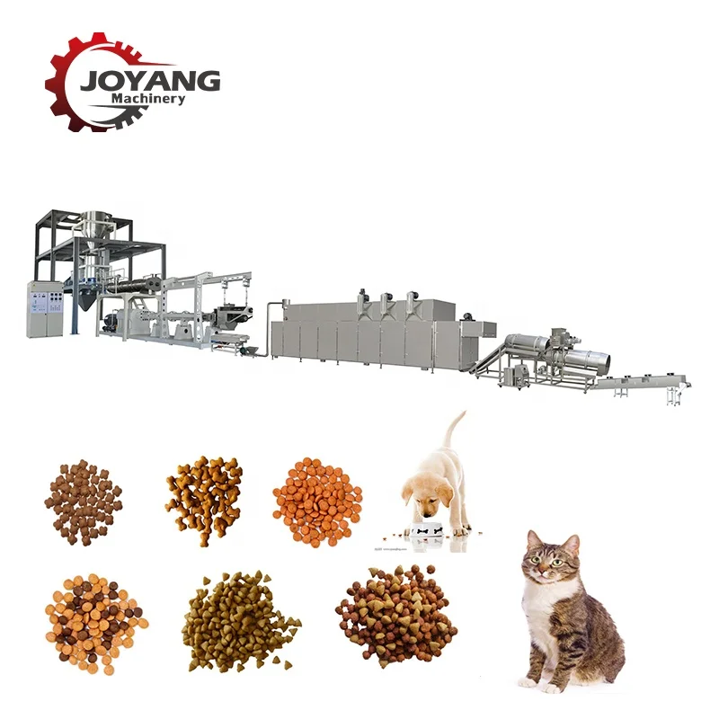Automatic Dry Pet Food Extrusion Line Cat Dog Food Kibble Maker Machine
