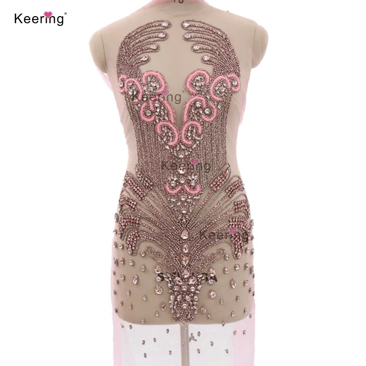 WDP-245 Keering Store 2022 New Arrival Sexy Lady Girl Prom Dress Gold Diamond Rhinestone Applique Bridal For Gown