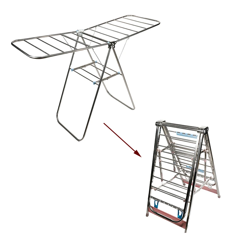 Collapsible clothes drying rack  large drying hanger for indoor and outdoor use