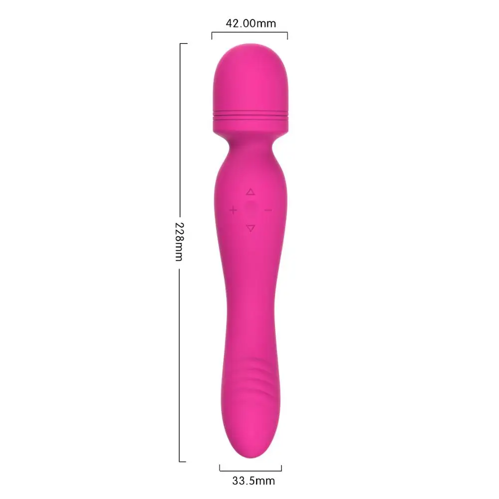 5 Frequency and 5 Speed Waterproof Silicone Vibe Double head Wand Massager Vibrator