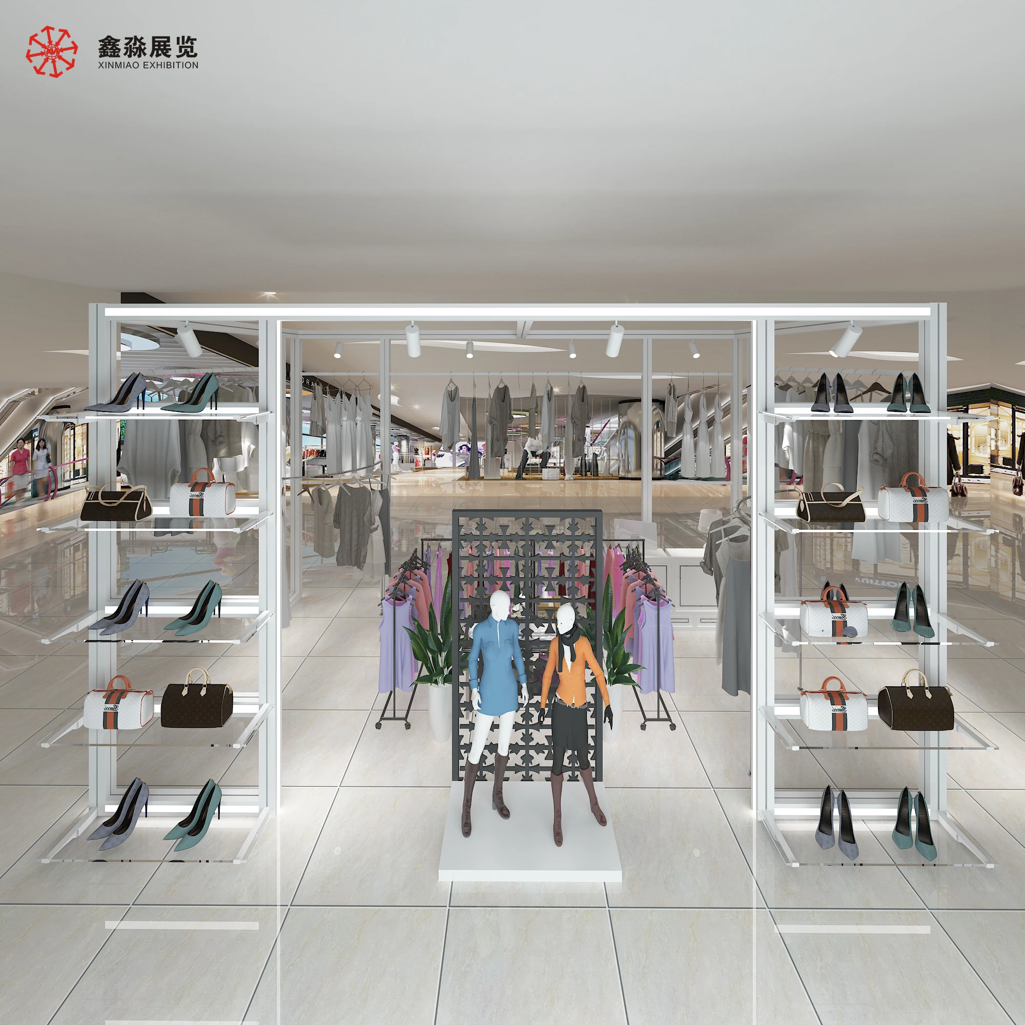 Hot Sale flashlight Store Shopping Mall Display Booth Aluminum Cloth Store aluminum Exhibition frame