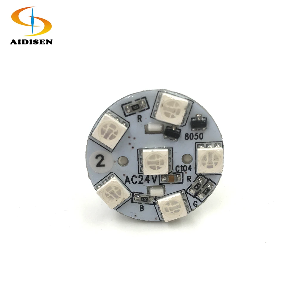 28mm Auto Program LED Bulb E10 AC24V RGB Fairground Cabochon Carousel Pixel Lights Changeable Color
