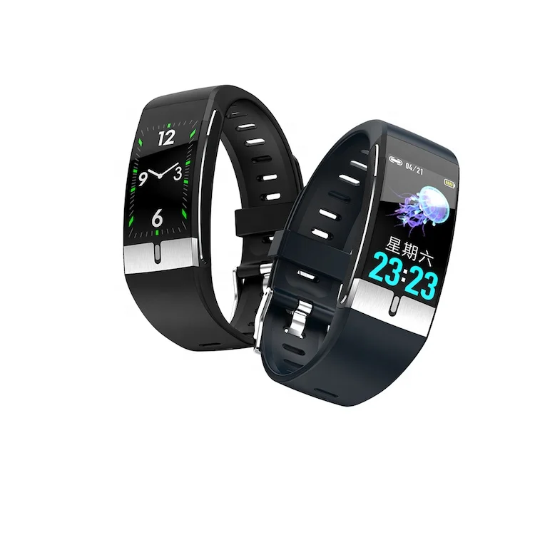 Браслет для измерения температуры тела E66 водонепроницаемый ip68 браслет с термометром Синие зубы Смарт фитнес-трекер часы силиконовый ремешок