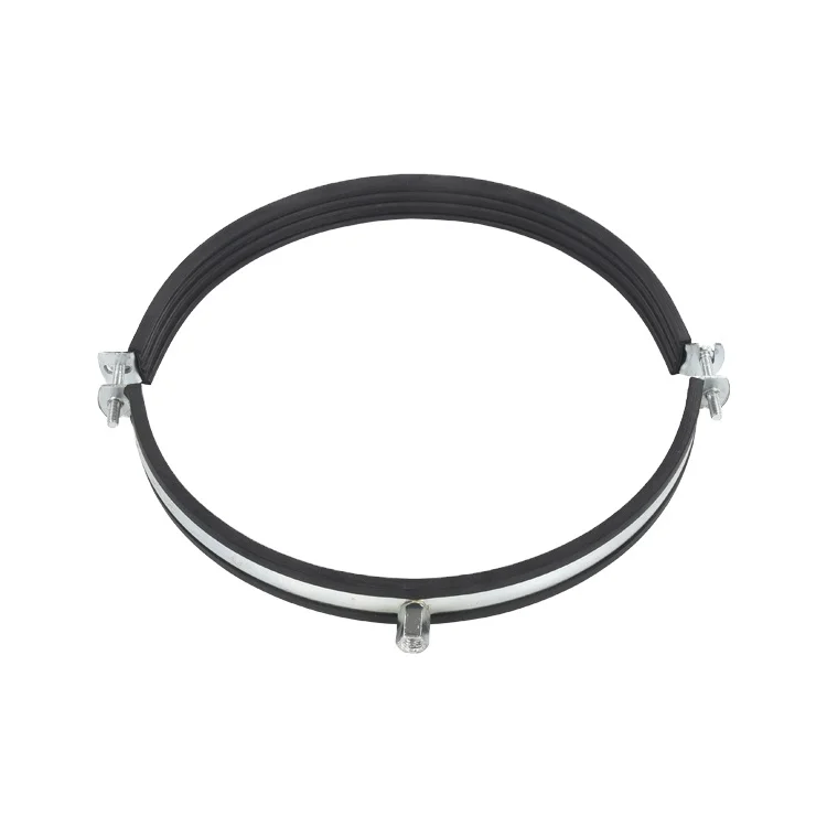 Custom high quality two screws large diameter pipe fixing clamp for ventilation tube hangers