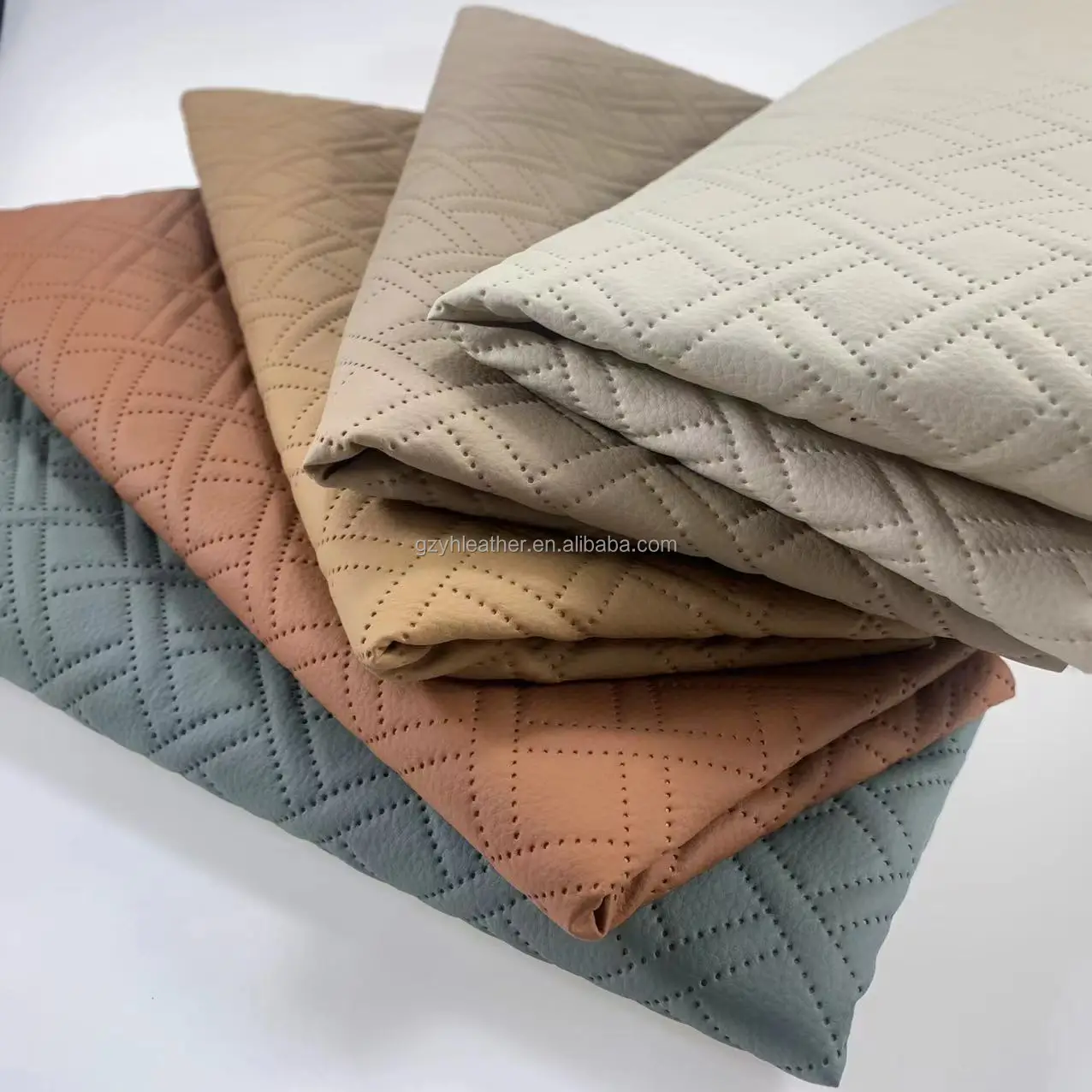 3D Dimensional Quilted Faux Leather Scratch-Resistant Waterproof Furniture Car Foot Pads Hand Bags Shoes-Synthetic Leather