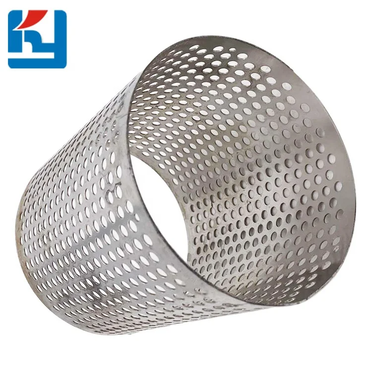 stainless steel perforated metal mesh screen filter pipe tube