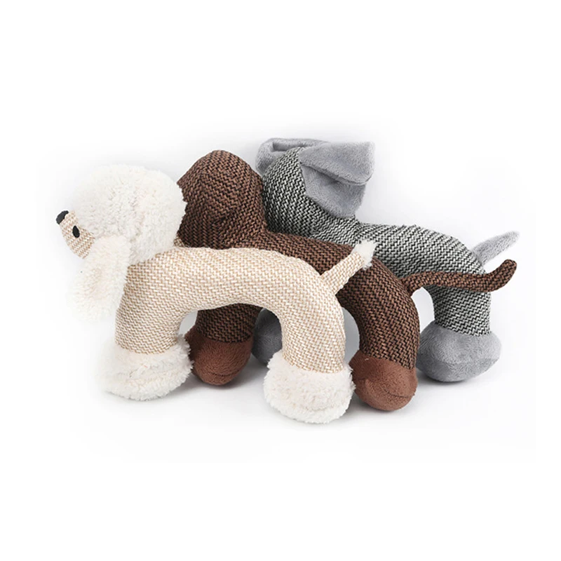 Linen Cloth Sound Bite-resistant Animal Dog Sexy Monkey Toys Best Chew Toys Teething Puppies Plush Dog Toys