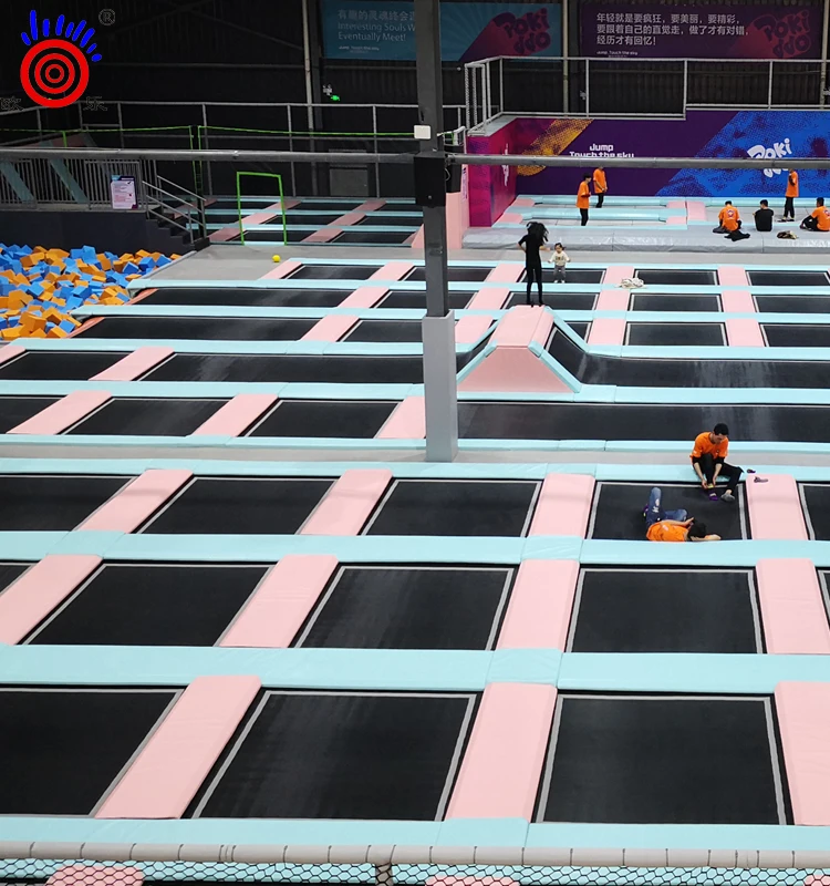 
playground jump trampoline with safety net 