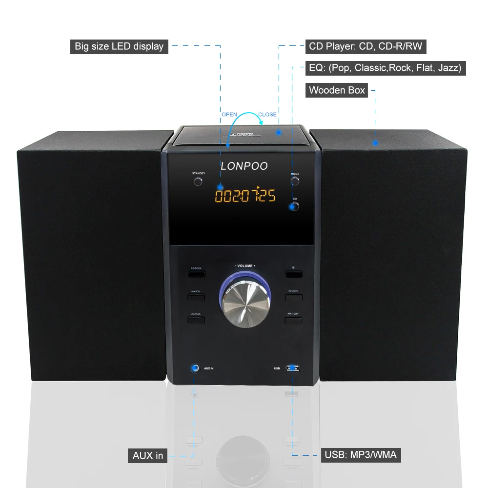 Новый Частный Дизайн Высококачественная аудиосистема micro hifi с bt FM DVD