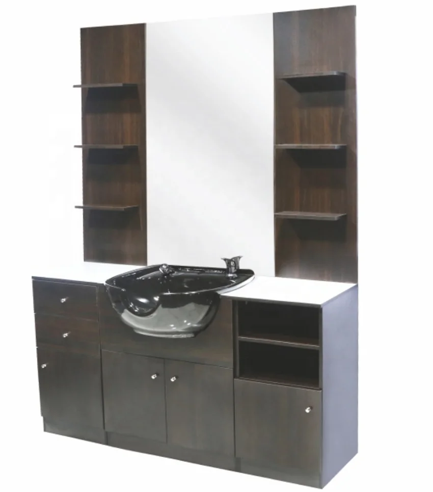 
Hairdressing solid wood barber mirror station package hair cutting barber mirror station HY-MS083 