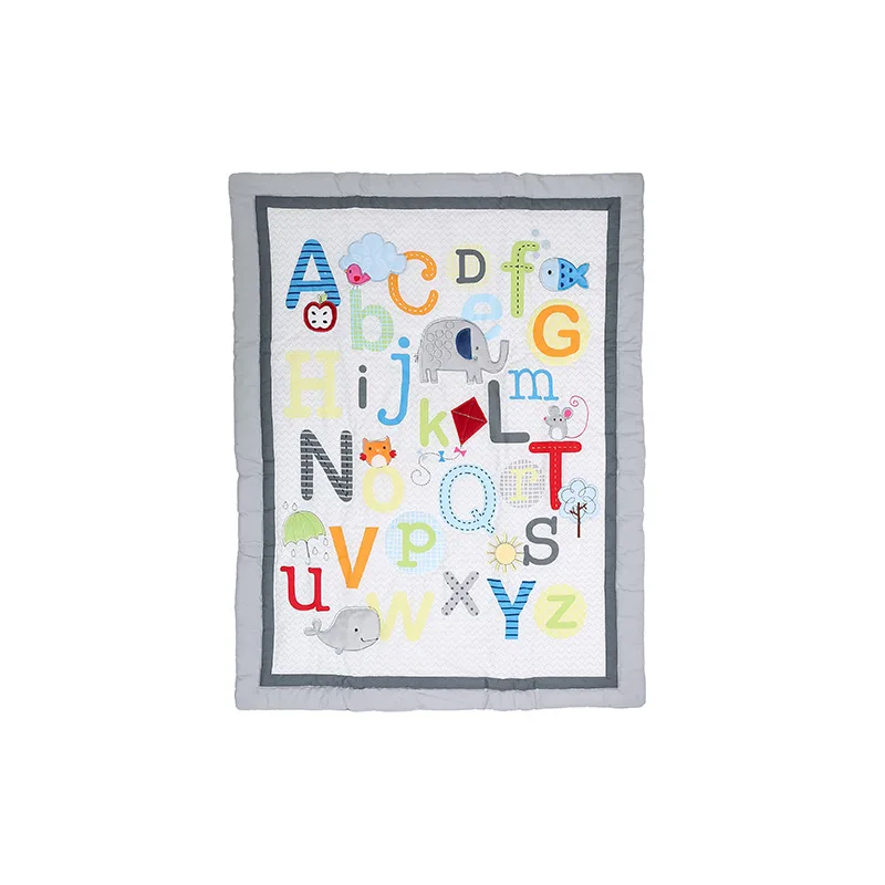 Custom Designer 100% Cotton Organic Applique New Born Boy Girl Crib Nursery Cot Bedding Set