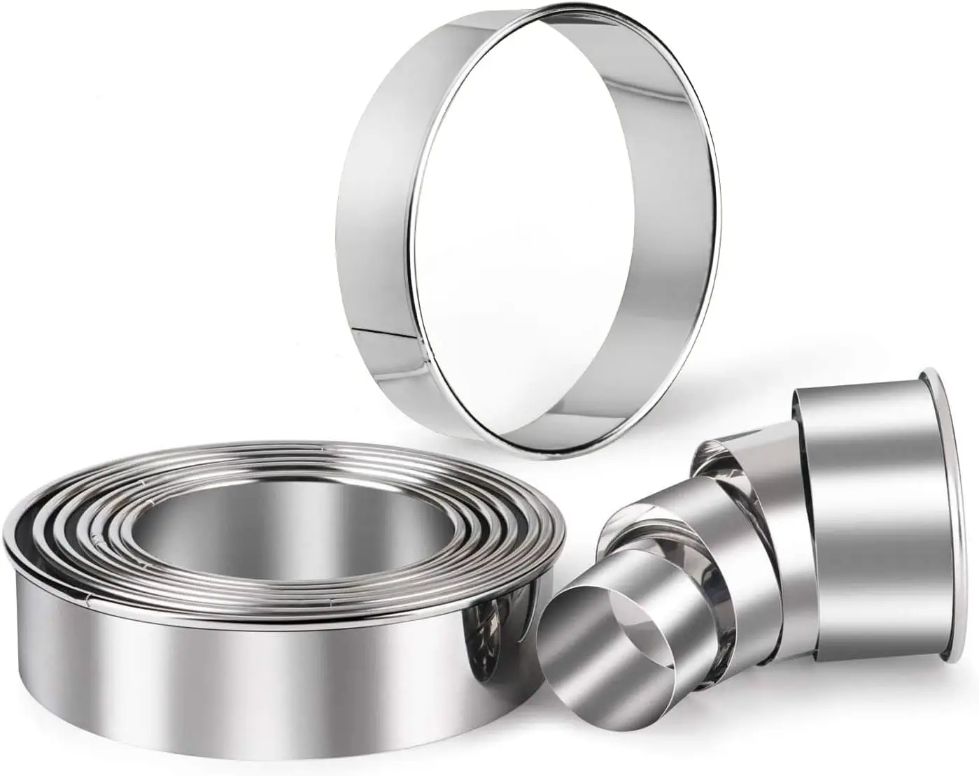 Round Circle Non-stick Stainless Steel Mould Mousse Cake Ring Kitchen Baking Mold Round Cookie Cutter