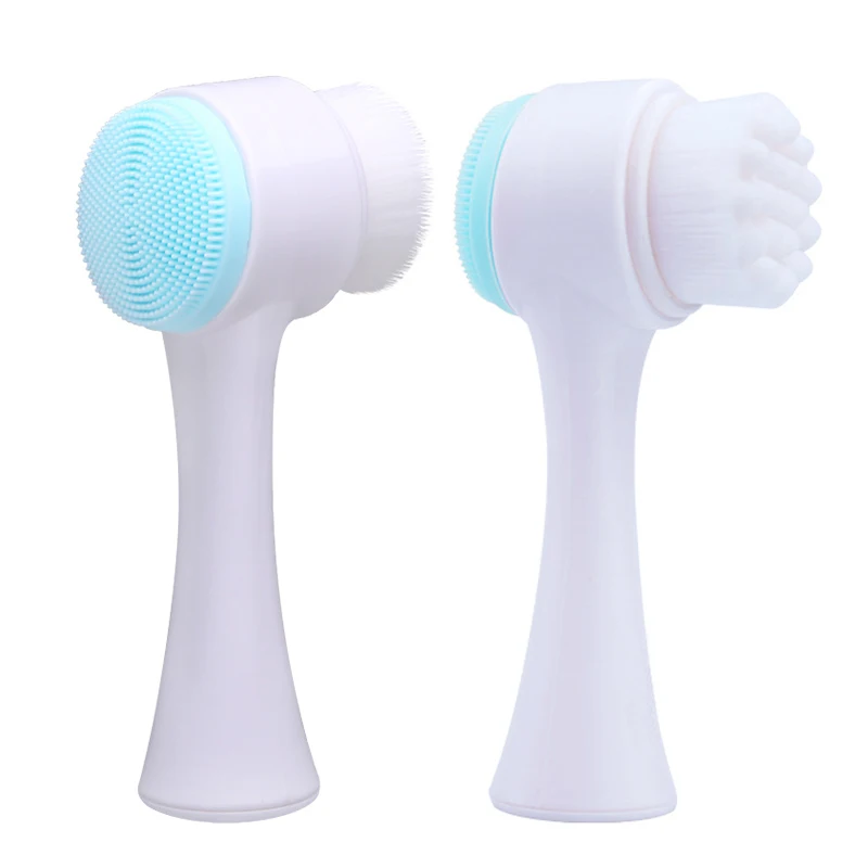 2 Colors Double Side 3D Silicone Face Cleaning Massage