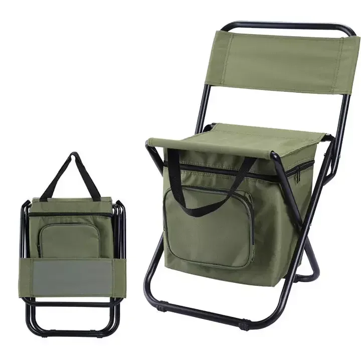 Outdoor Folding Ice Bag Chair Storage Bag Back Insulation Function Recreational Camping Fishing Chair