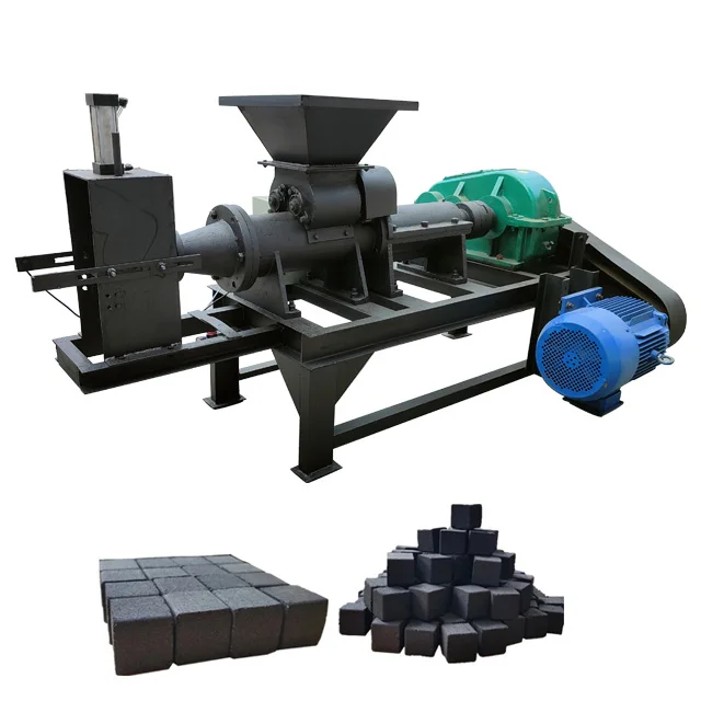 China automatic smokeless cube round square shape shisha coconut shell wood charcoal dust briquette making machine manufacture