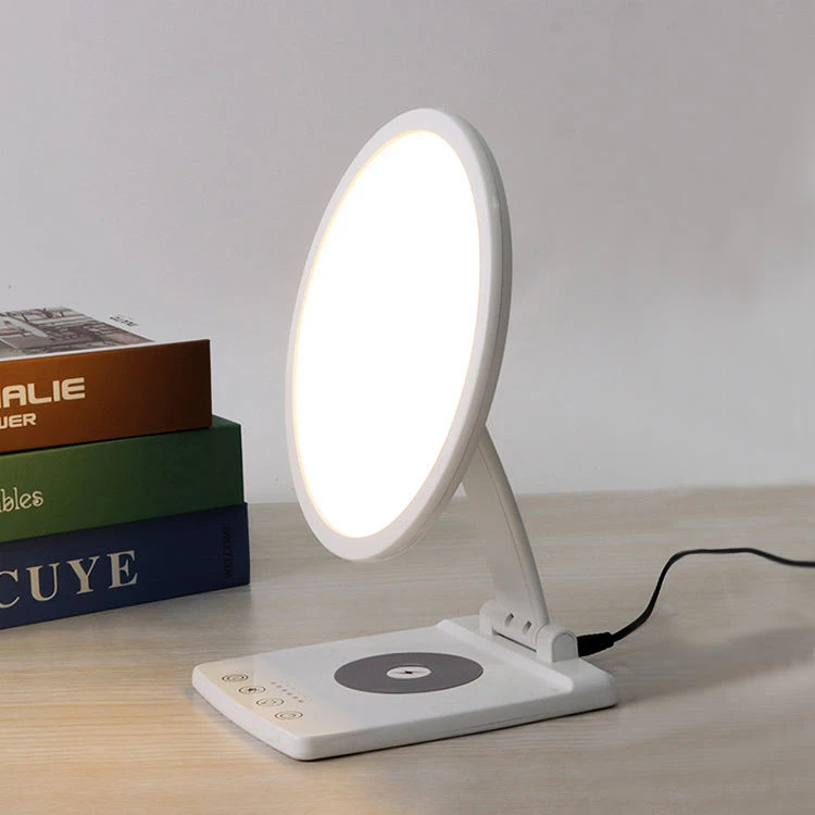 New Stepless Dimming Sad Light Therapy Lamp for Depress with Phone Wireless Charging LED Mood Light Daylight Therapy Lamp