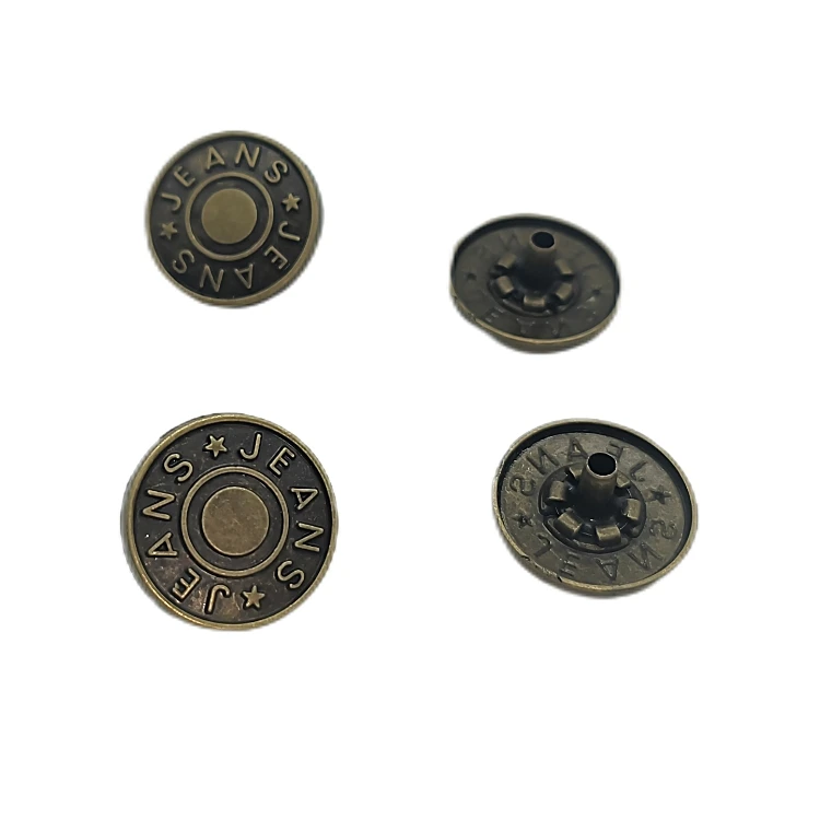 Factory Manufacture Various Hot Sale Zinc Alloy Copper Logo Design Jacket Jeans Button